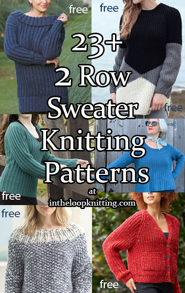 Knitting Patterns in for 2 Row Repeat Sweaters. Most patterns are free.