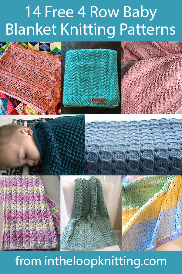 Free Knitting Patterns in for 4 Row Repeat Baby Blankets. Most patterns are free.