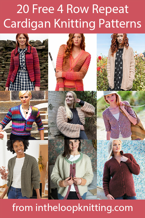 Free knitting patterns for cardigan sweaters in coat, duster, other longer silhouettes.