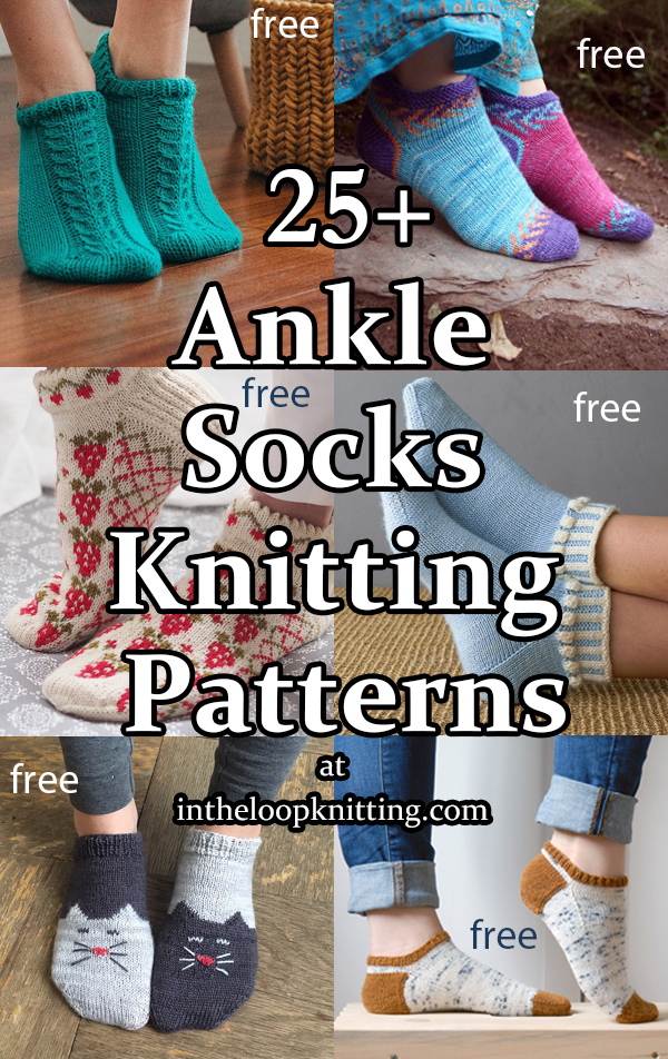 Ankle Sock Knitting Patterns. Knitting patterns for anklets, footies, and other socks that are ankle high. Most patterns are free. Most patterns are free. Updated 6/6/23