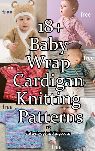 Baby Wrap Sweater Knitting Patterns. Wrap, crossover, and kimono style baby cardigans can be easier for dressing and can often adjust to growing baby’s size if they fasten with ribbons or ties. Most patterns are free.