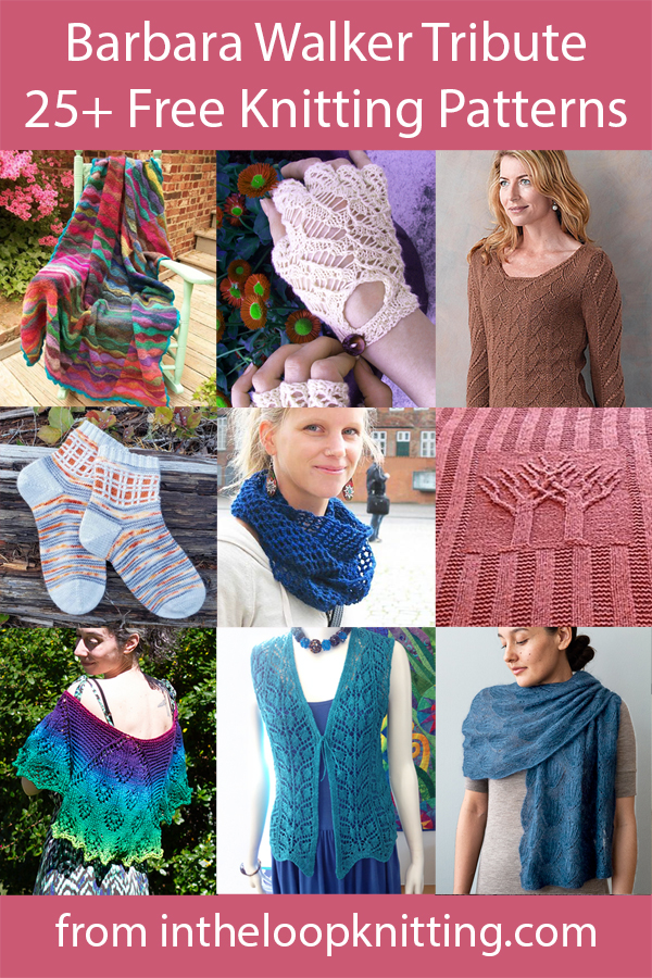 A tribute to Barbara G. Walker with knitting patterns created with stitch patterns from her treasuries.  Most patterns are free.