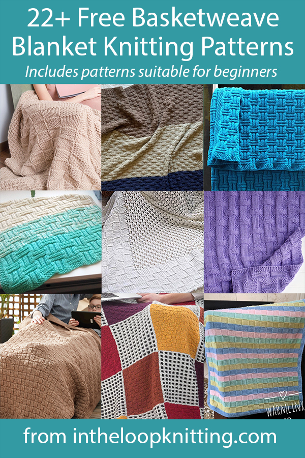Basketweave Blanket Knitting Patterns for baby blankets and throws with basketweave and woven look textures and designs. Most patterns are free. Updated 7/16/23