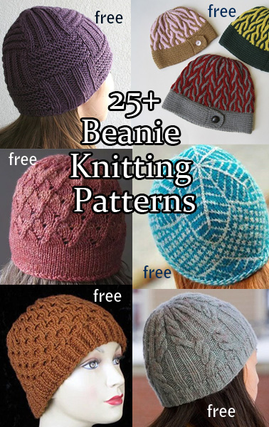 Beanie Hat Knitting Patterns. 
A variety of beanie hat knitting patterns with cables, texture, colorwork. Many will work for men or women.  Most patterns are free.