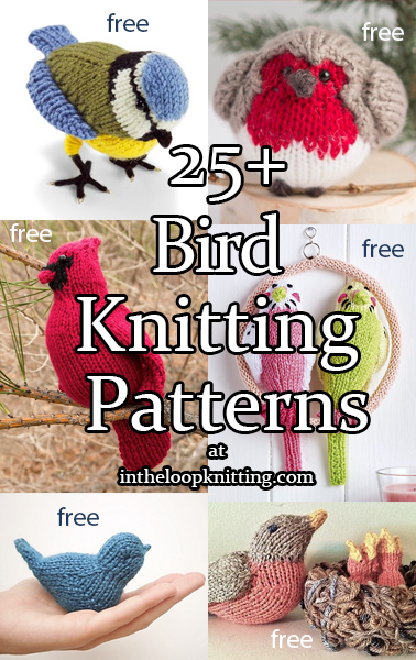Blue Jay Robin /& Cardinal Hand-Knit Bird Christmas Stocking Ornaments