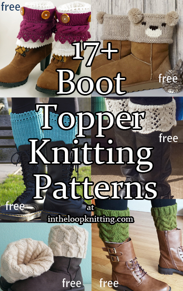 Boot Cuff Knitting Patterns. Knitting patterns for boot cuffs or toppers to add a touch of style and warmth under or over boots without the bulk of socks. Great for quick gifts! Most patterns for free.
