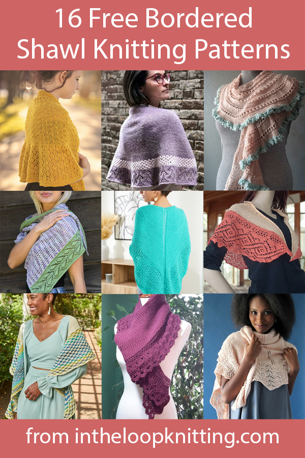 Free knitting patterns for shawls and wraps with borders.