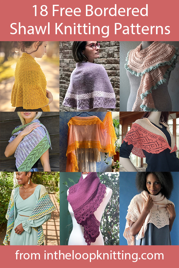 Free knitting patterns for shawls and wraps with borders.