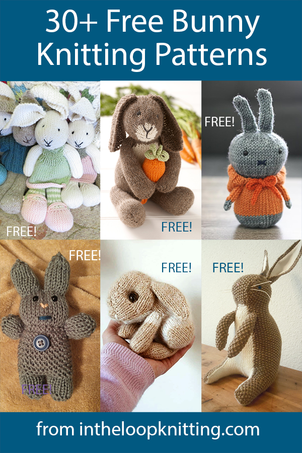 Bunny Rabbit Knitting Patterns. Knitting patterns for rabbit inspired toy softies, hats, accessories, and more. Most patterns are free.