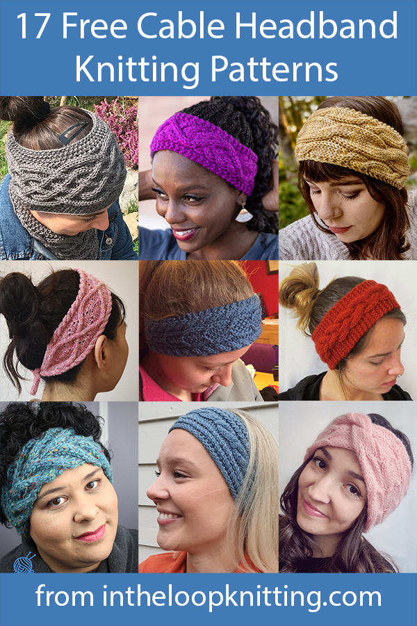 Free knitting patterns for headbands and earwarmers knit with cables. Most patterns are free.