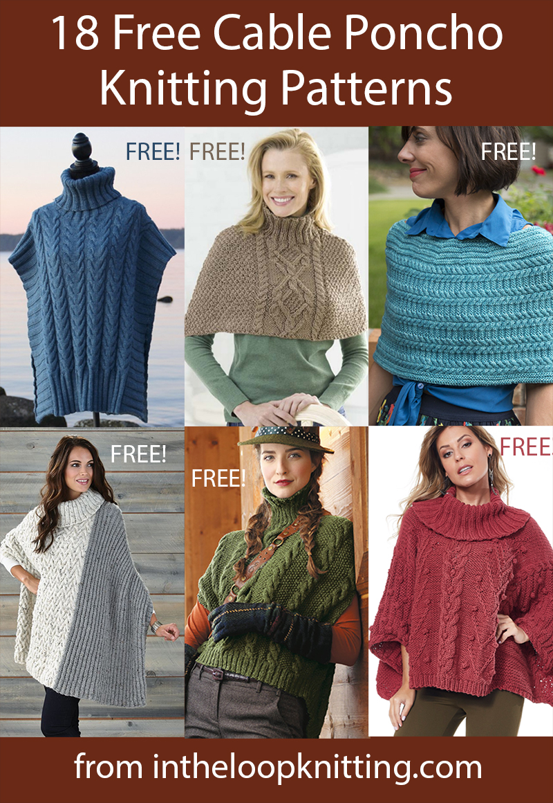 Free poncho knitting patterns for capes, tabard vests, collared ponchos, swonchos, and more with cable details. Most patterns are free.