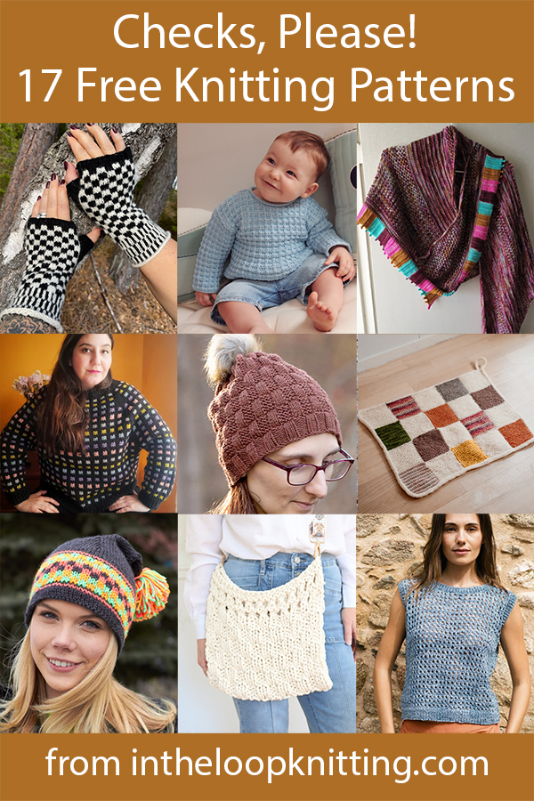 Free Knitting Patterns with checkerboard textures and designs in sweaters, blankets, and more. Many of the patterns are free.