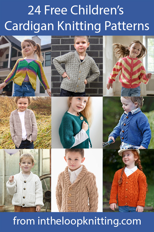Cardigans for Children Knitting Patterns. Knitting patterns for cardigan sweaters for girls and boys. Most patterns are free.