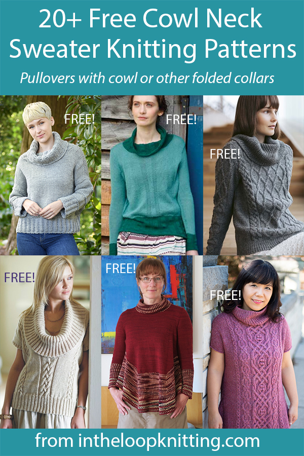 Cowl Neck Sweater Knitting Patterns