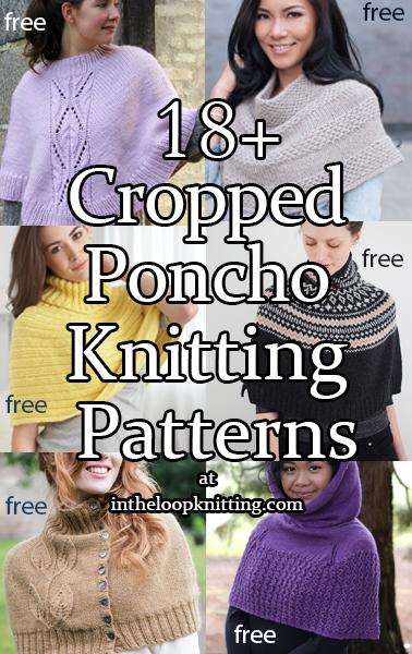 Poncho Knitting patterns for short cropped ponchos and capelets to keep your neck and shoulders warm. Most patterns are free.
