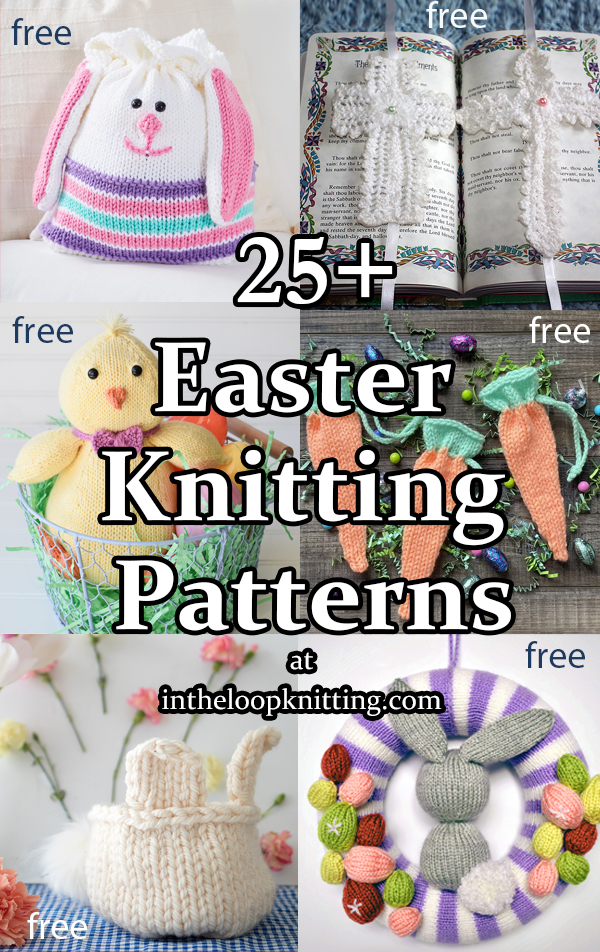 Easter Knitting Patterns. Knitting patterns for Easter baskets, toys for baskets, treat holders, decorations, egg cozies and more. Most patterns are free.