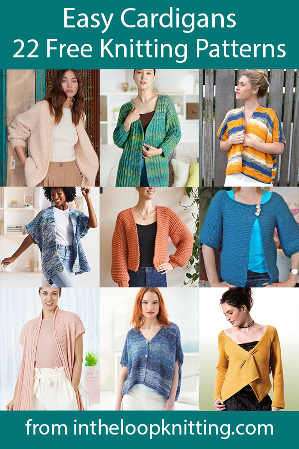 Free Easy Cardigan Knitting Patterns. Knitting patterns for cardigan sweaters that are rated easy by the designers and/or the Ravelrers that have knit them. Most patterns are free. 