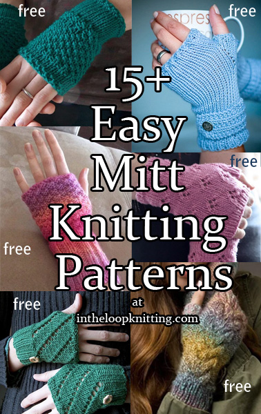 Easy Fingerless Mitts Knitting Patterns. These patterns for fingerless mitts and arm warmers have been rated easy by their designers and/or Ravelry knitters who have completed the pattern. Most patterns for free.