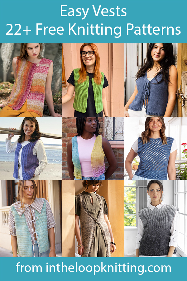 Easy Vest Knitting Patterns. Most patterns are free.