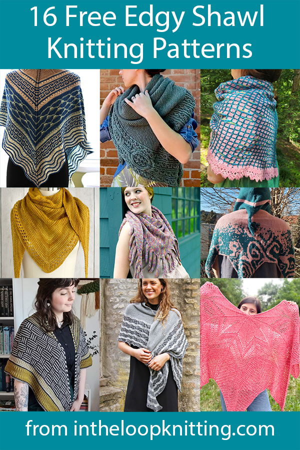 Shawl knitting patterns. Knitting patterns for shawls with decorative borders of fringe, lace, colorwork, cables, and more. Most patterns are free.