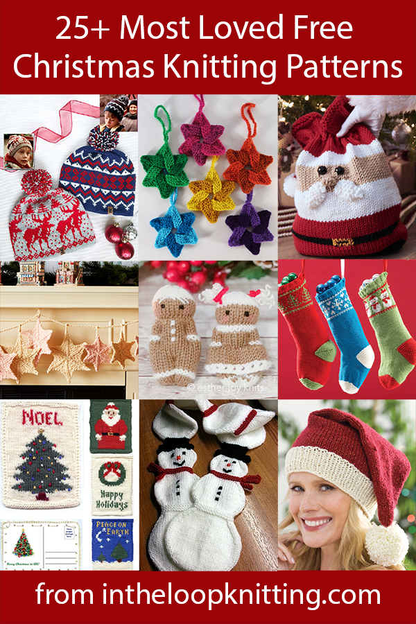 Favorite Free Christmas Knitting Patterns. Top 25+ most popular free knitting patterns including ornaments, Christmas decorations, Christmas wear, and more. Many of the patterns are free