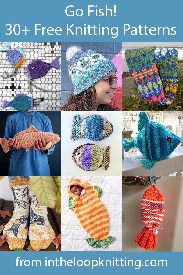 Knitting patterns for fish themed toys, accessories, clothes, blankets, and other projects. Most patterns are free.