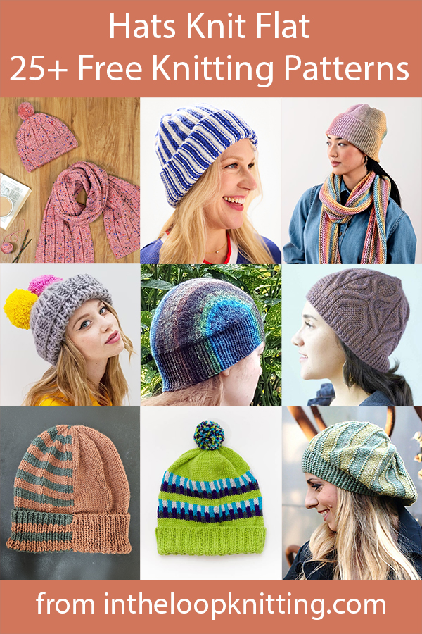 Hats Knit Flat Knitting Patterns. 
These hats are knit flat on straight needles and seamed so no need for dpns! Some are easy but some are more ambitious with short rows, cables, and other design techniques. Most patterns are free.