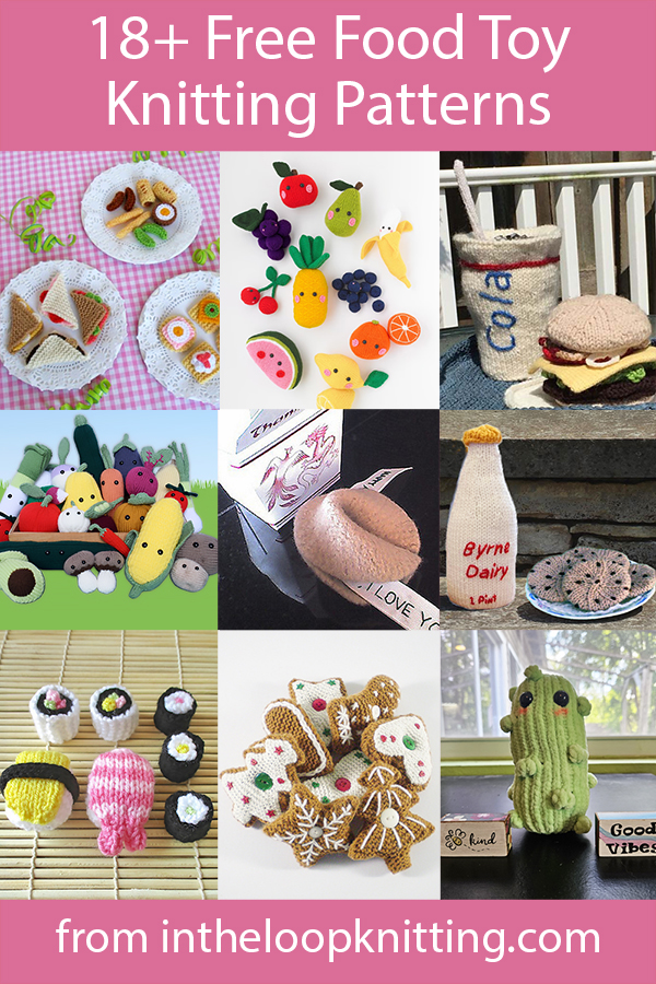 Toy Set Knitting Patterns. Free knitting pattern sets of dolls, animal stuffies, and other toys.