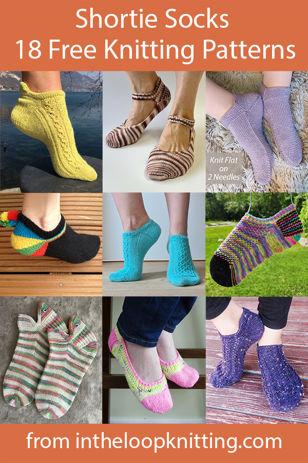 Ankle Sock Knitting Patterns. Knitting patterns for skimmer socks, socklets, shortie socks, sneaker socks, and other footies. Most patterns are free.