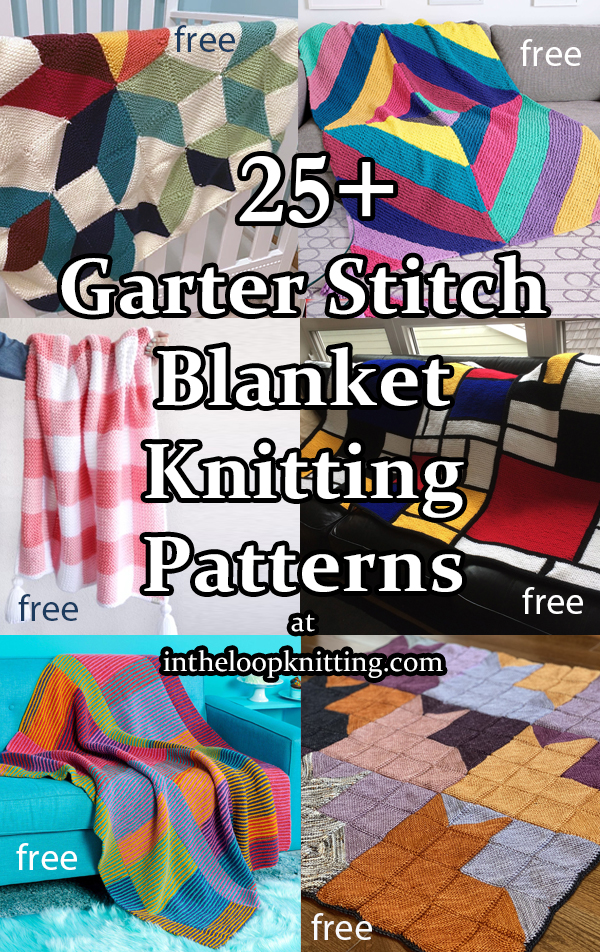 Garter Stitch Blanket Knitting Patterns for baby blankets and throws knit primarily with garter stitch. Most patterns are free.