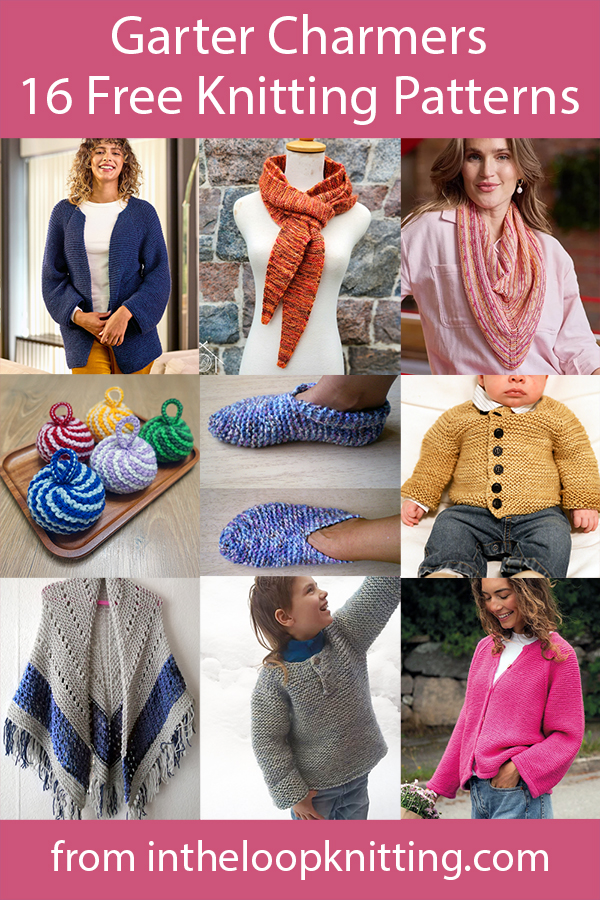 Garter stitch patterns for women's cardigans, baby clothes, shawls, home decor, accessories, and more. Most patterns are free.