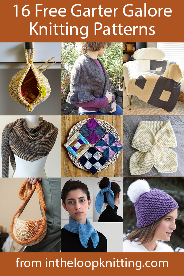 Free knitting Patterns for accessories, clothing, home decor, baby projects, and more knit in garter stitch.