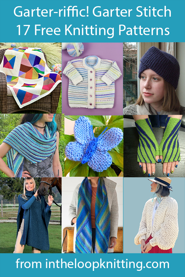 Free knitting Patterns for accessories, clothing, home decor, baby projects, and more knit in garter stitch.