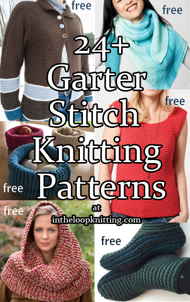 Garter Stitch Knitting Patterns. Garter stitch (knit every row) is the easiest stitch for knitters. Here are some stylish patterns for accessories, clothes, and decor that take garter stitch to a new level for new knitters or experienced knitters looking for a relaxing project. Many of the patterns are free. Updated 4/28/23