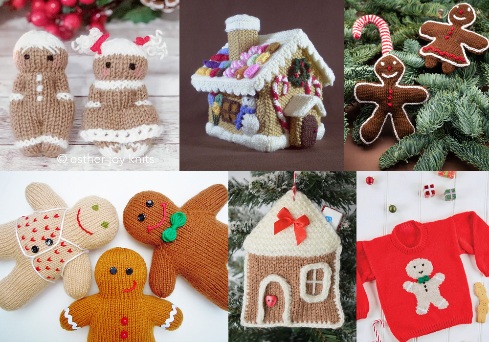 Gingerbread ornaments, gingerbread men toys, gingerbread houses, and other Christmas decorations.  Many of the patterns are free