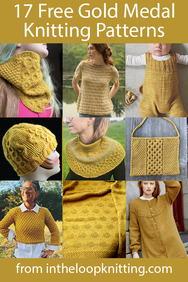 Go for the gold with these free knitting patterns knit with medallion circles motifs on shawls, blankets, sweaters, hats, and more.