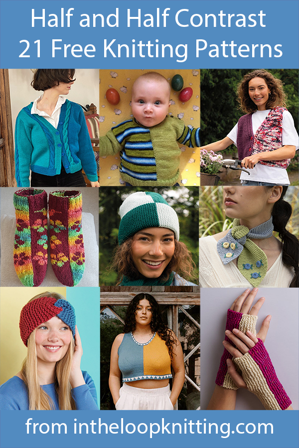 Opposites attract in these knitting patterns for clothes and accessories that are knit with two colors side by side. Most patterns are free.