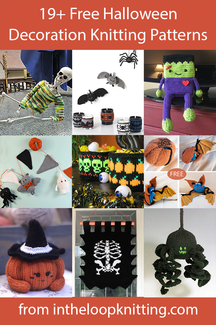 Free knitting patterns for Halloween decorations Updated 9/25/23