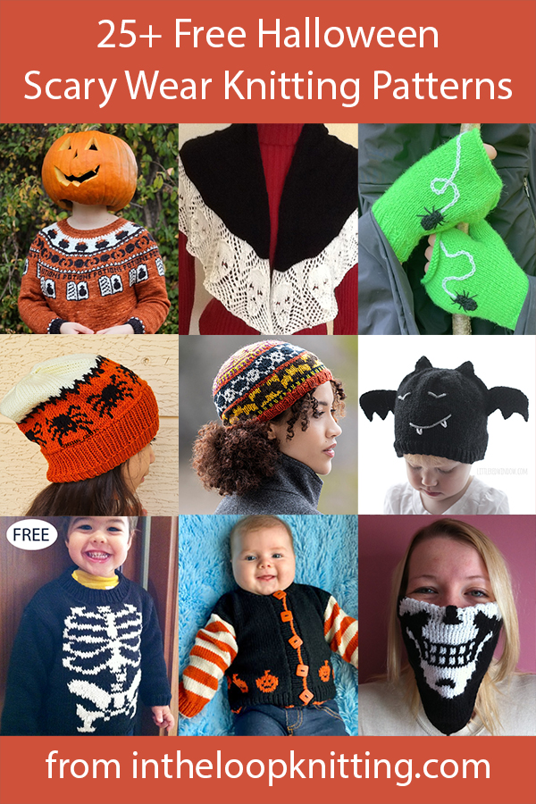 Free knitting patterns for spooky accessories and clothes for Halloween or any time. Most patterns are free.