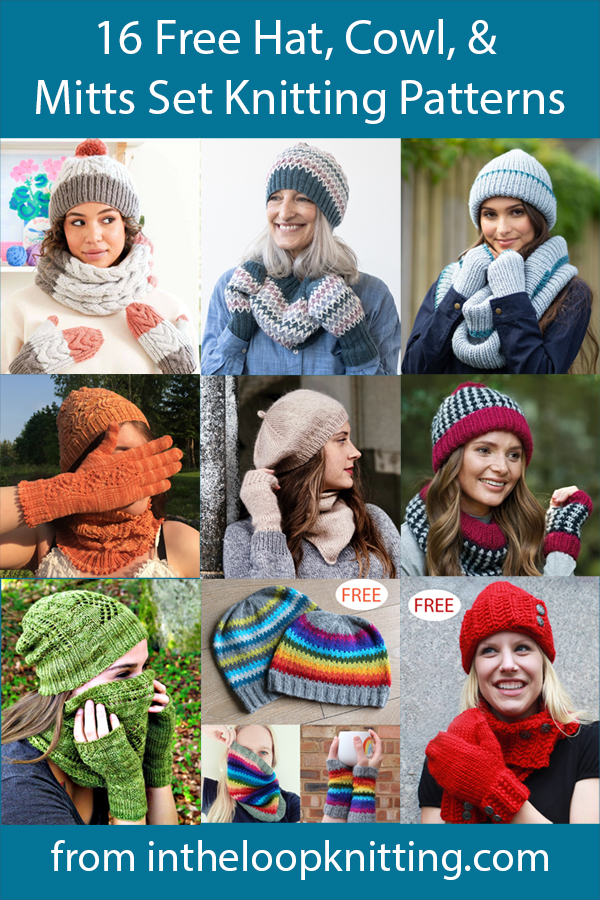 Hat, Cowl, and Mittens Knitting Patterns