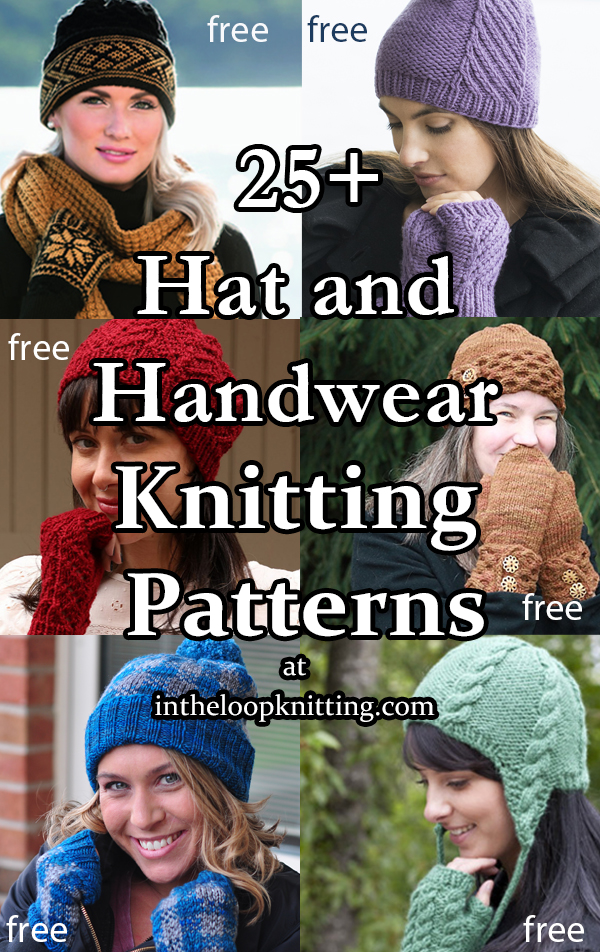 Hat and Handwear Knitting Patterns Hats with matching fingerless mitts, gloves, or mittens. Most patterns are free.