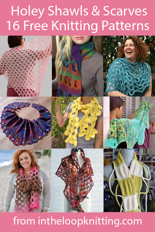 Knitting patterns for wraps knit in beautiful unique designs that incorporate openwork. Most patterns are free.