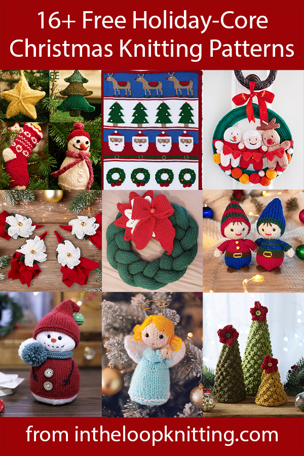 Knitting patterns for mini sweaters, stockings, hats, and other knitting themed projects for Christmas tree ornaments. Many of the patterns are free