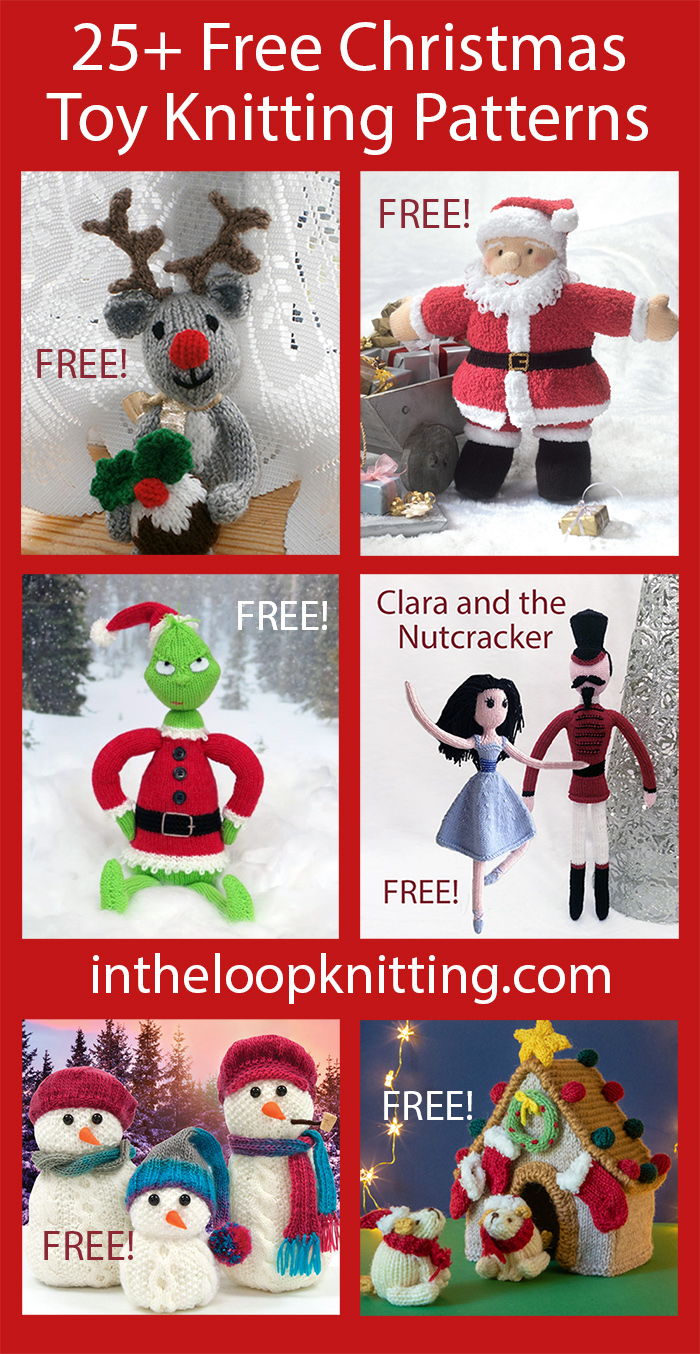 Christmas Toy Knitting patterns. Most patterns are free.