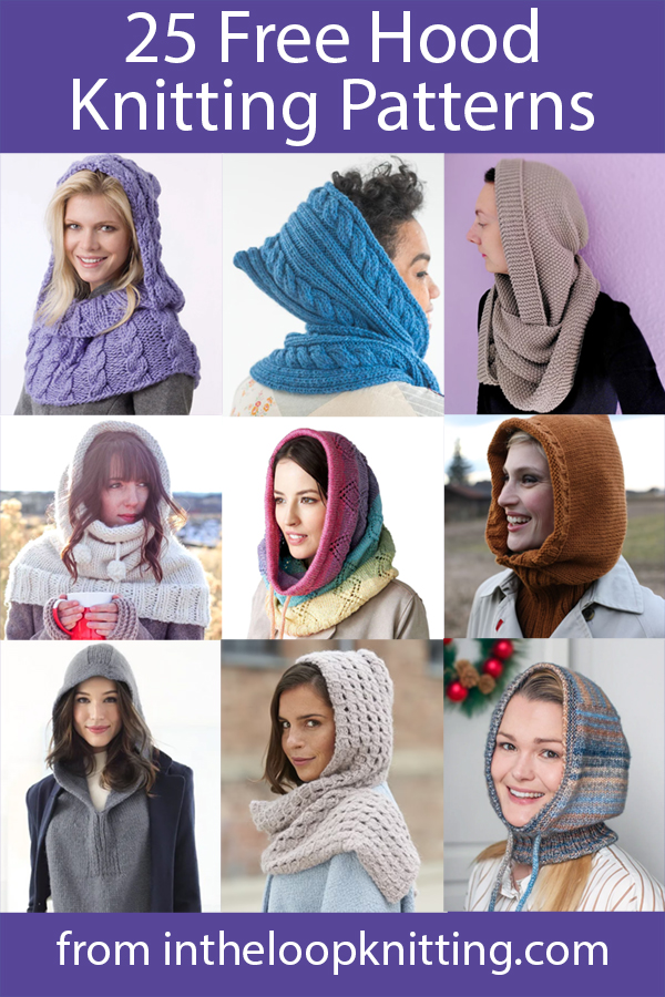 Hood Knitting Patterns.
Knitting projects for cozy hoods, hooded scarves, and hooded cowls. Most patterns are free.