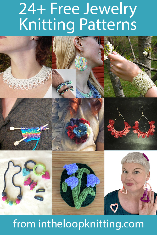 Jewelry Knitting Patterns. These quick projects for necklaces, bracelets, earrings, rings and more, use yarn or wire and sometimes beads to create unique statement jewelry.
