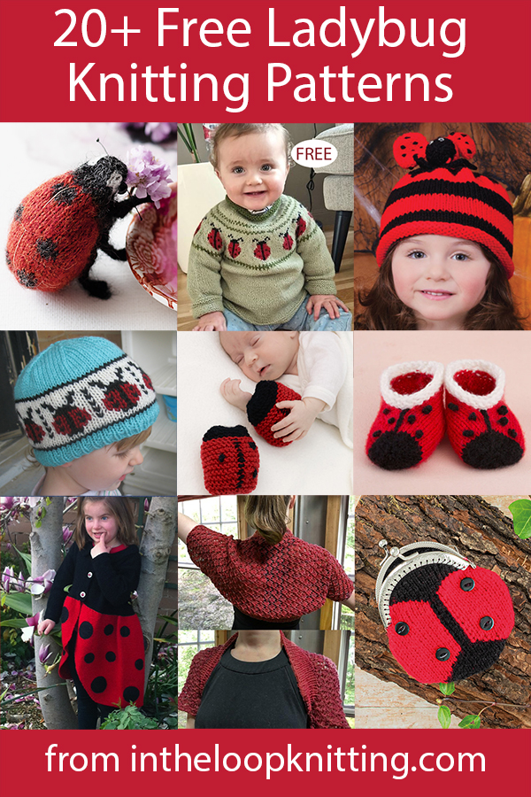 Free knitting Patterns for ladybug and ladybird themed toys, accessories, clothes, and more. Most patterns are free.