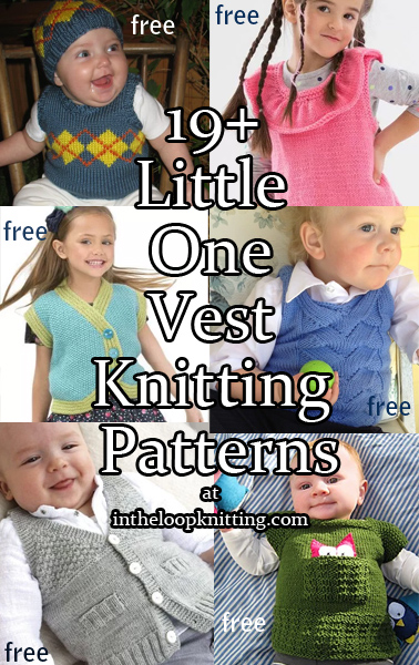 Vests for Babies and Children Knitting Patterns. Vests are versatile garments for baby and children and easy projects for knitters. As an extra layer, vests won’t hinder little arms and legs and warms without overheating. And many can be worn as sleeveless tops in warmer weather. And with no sleeves, they are quick projects for knitters! Most patterns are free. Updated 6/10/23