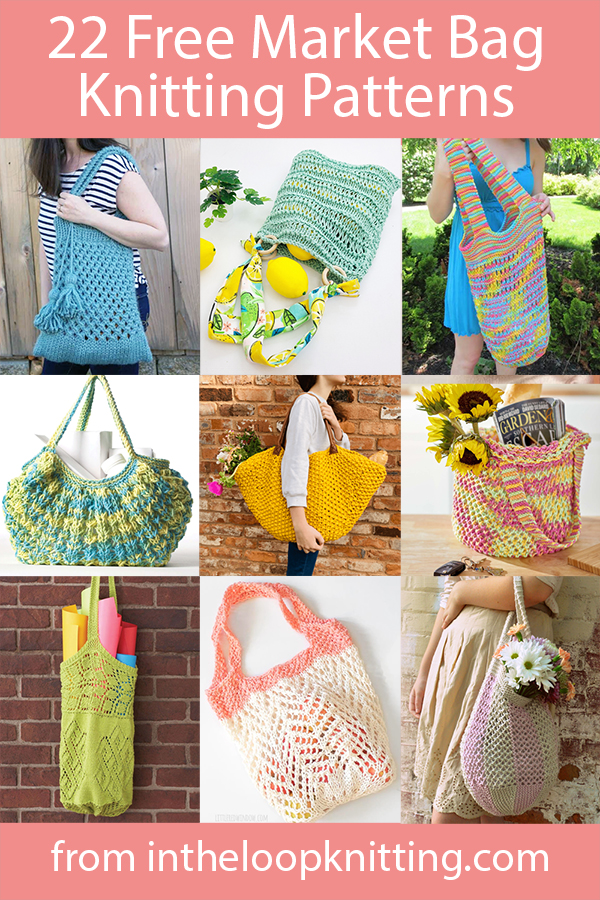 Market Bag Knitting Patterns for tote bags that are designed to take to farmer's markets, the stores, the beach, and more.. Most patterns are free.