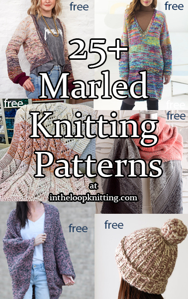 Marled Knitting patterns for hats, scarves, sweaters, blankets, and other projects knit with 2 different yarns held together to create an colorful pattern Many of the patterns are free.